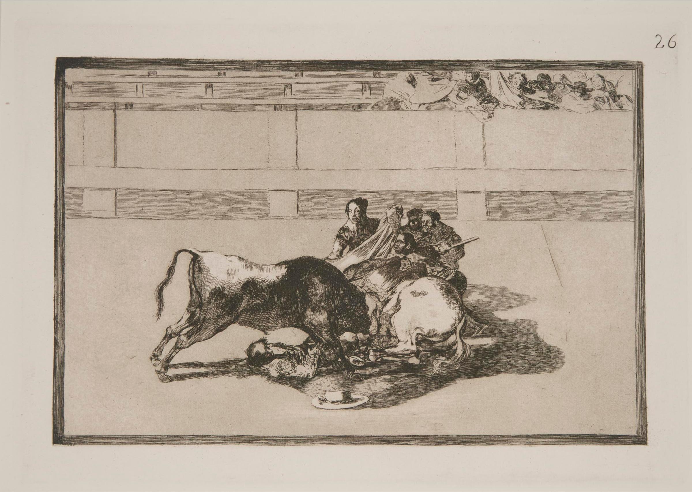 Francisco José de Goya Y Lucientes (1746-1828) - Caida De Un Picador De Su Caballo Debajo Del Toro, Plate 26, From 