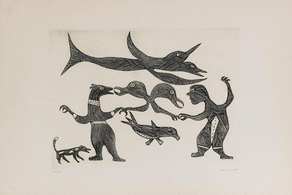 Kenojuak Ashevak (1927-2013) - Untitled (Creatures)