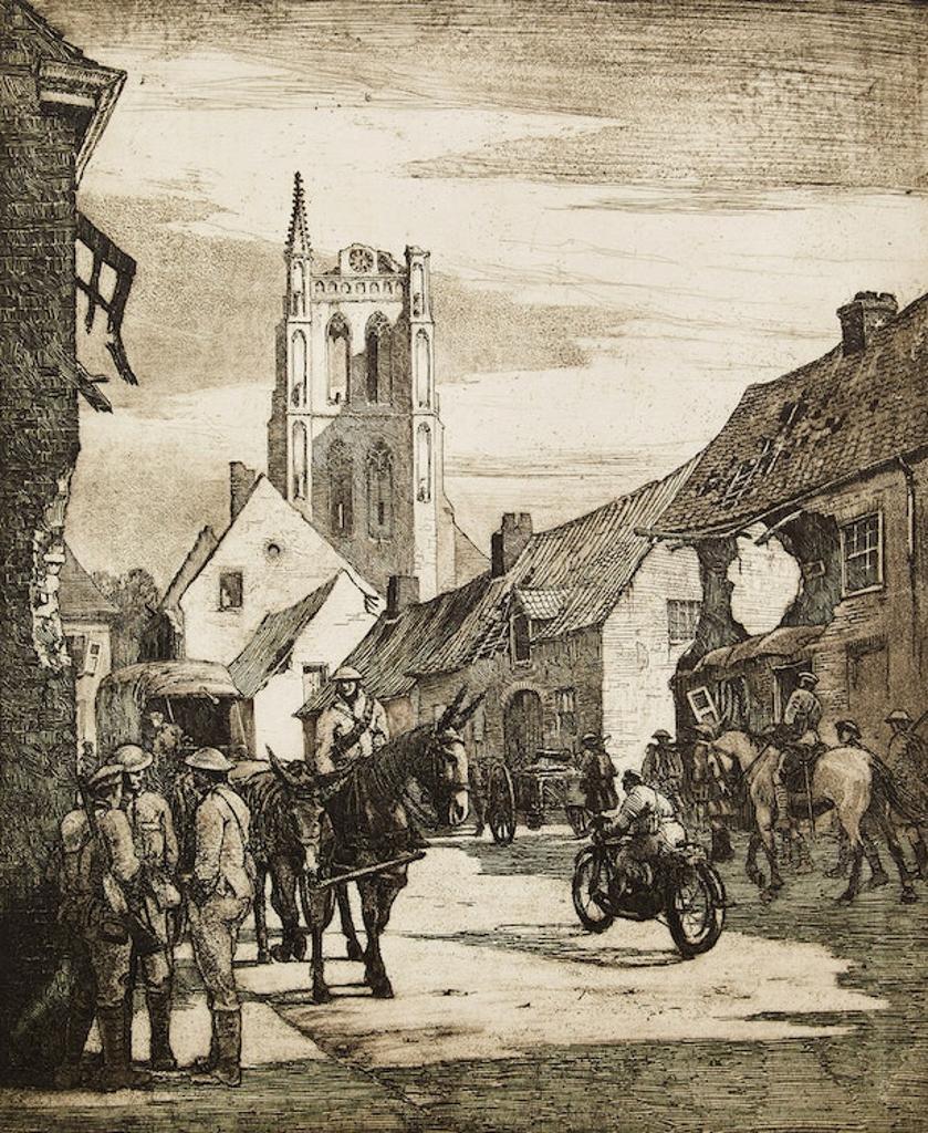 Cyril Henry Barraud (1877-1940) - The Road to Ypres through Vlamertinge