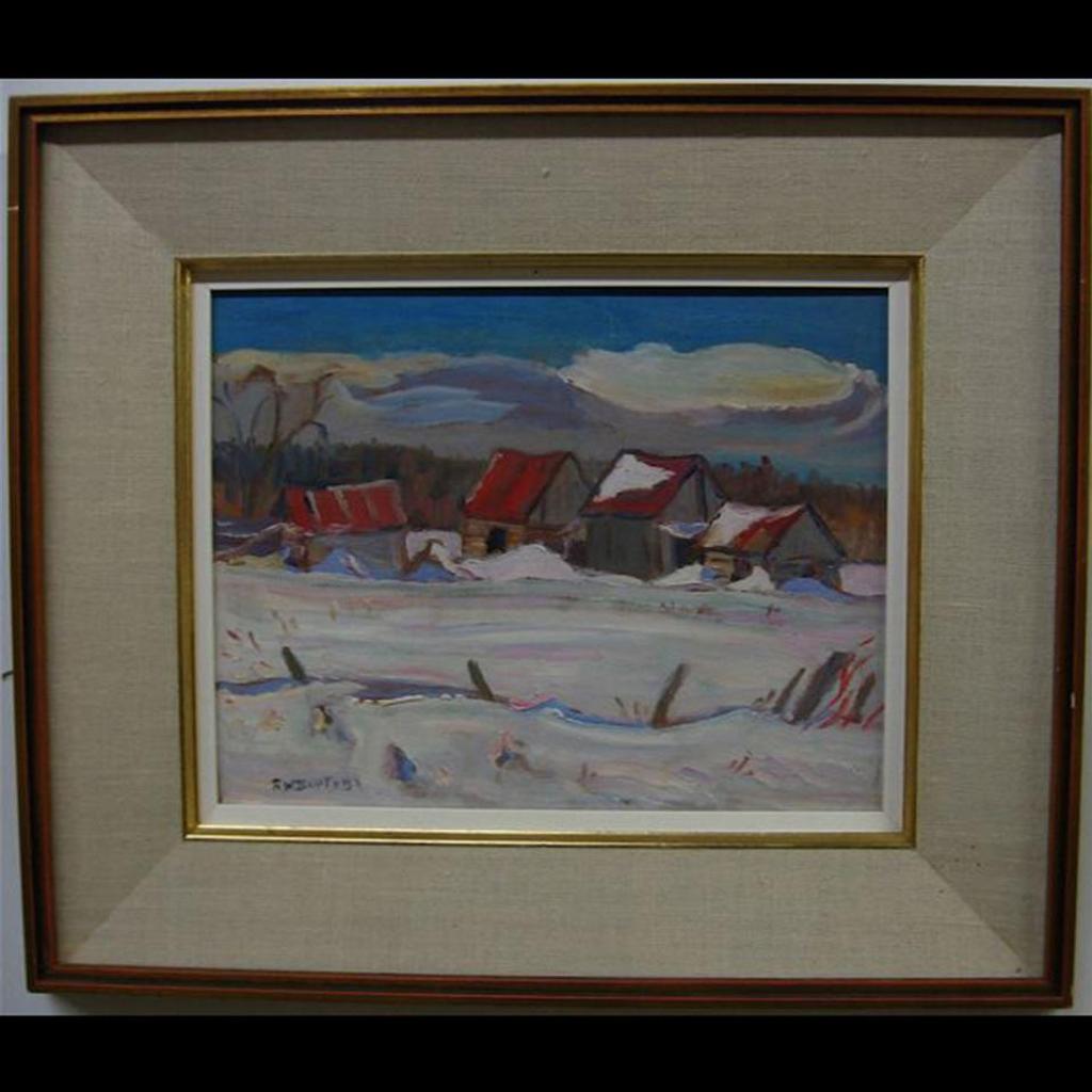 Ralph Wallace Burton (1905-1983) - Spring 1974, Red Roof Barns - Near Almonte, Ont.