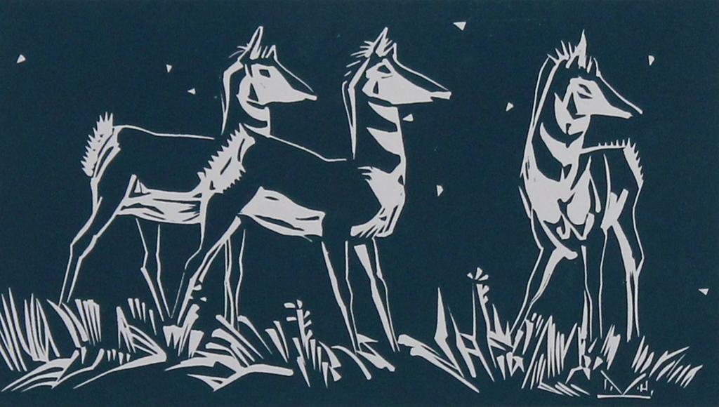 Illingworth Holey (Buck) Kerr (1905-1989) - Antelope Does (Pronghorn Does); ed. #49/100