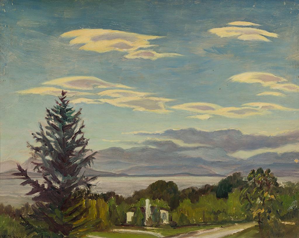 William Percival (W.P.) Weston (1879-1967) - Evening - Dogwood Ave & the Gulf From My Studio Window