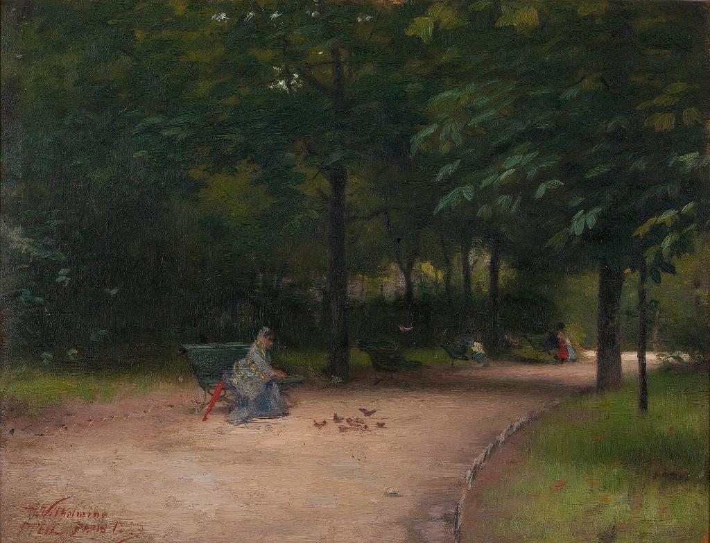 Paul Peel (1860-1892) - Feeding Birds In The Park