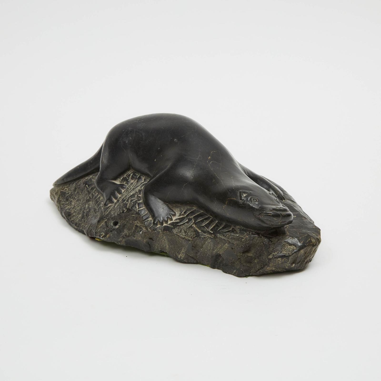 Jobie Inukpuk (1934-1983) - Sea Otter With Fish
