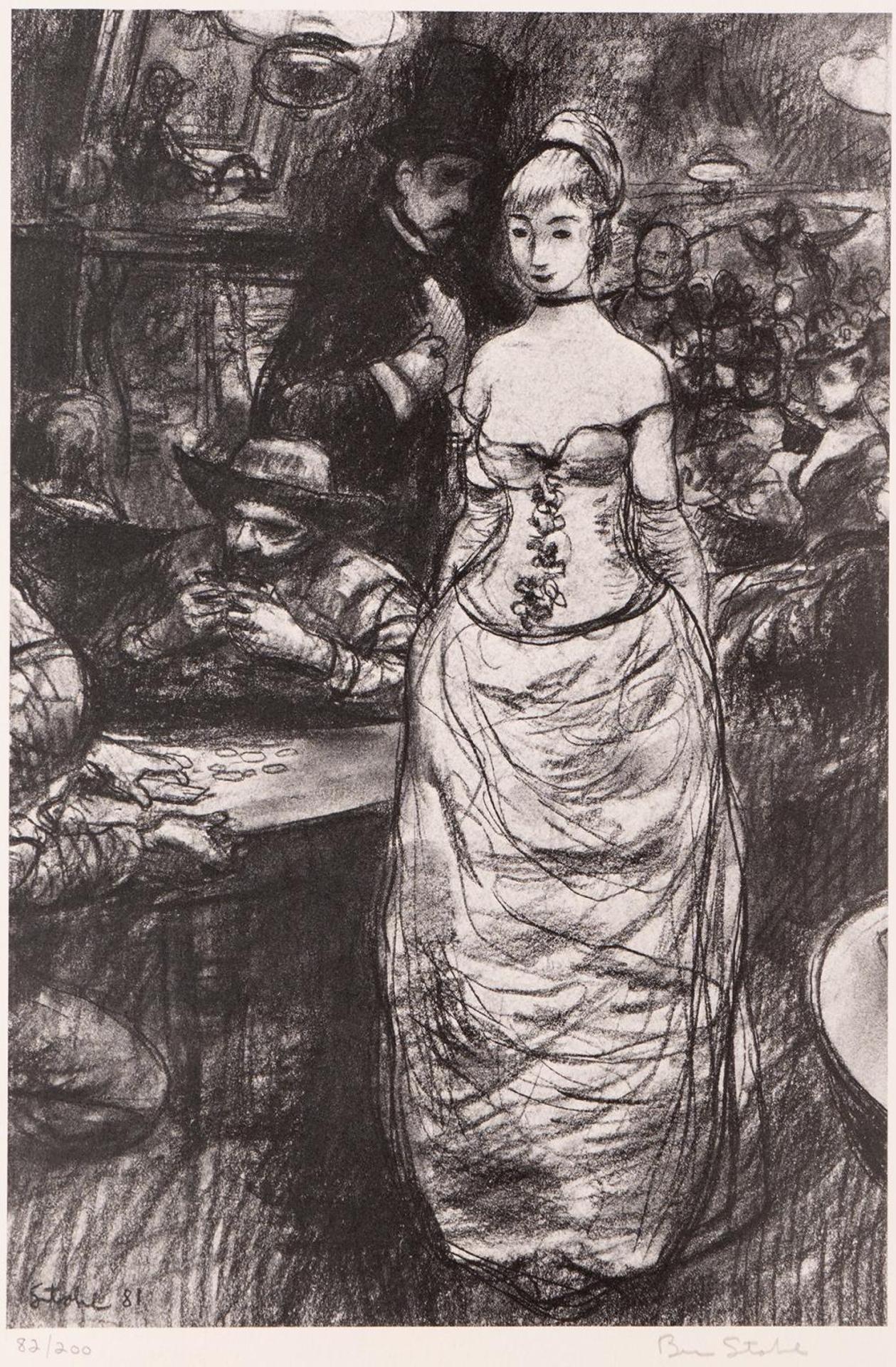 Ben Stahl (1910-1987) - Untitled - Woman in a Bar