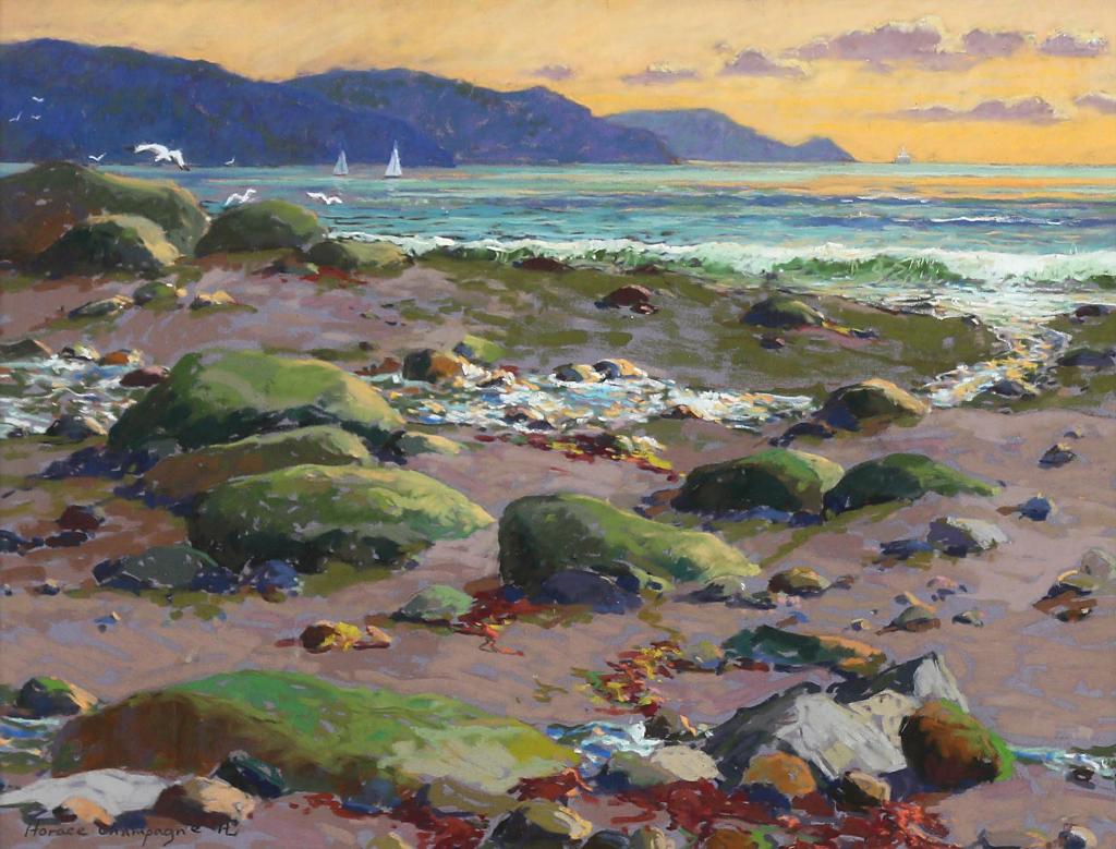 Horace Champagne (1937) - Low Tide At Sunrise (St. Irenee, Quebec); 1998