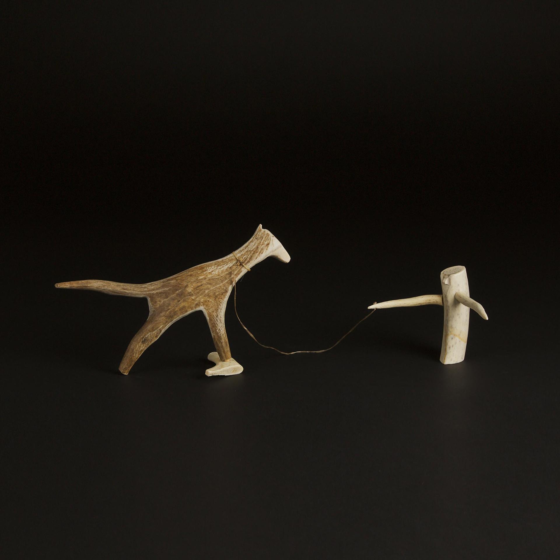 Luke Anowtalik (1932-2006) - Man And Dog, Ca. 1985