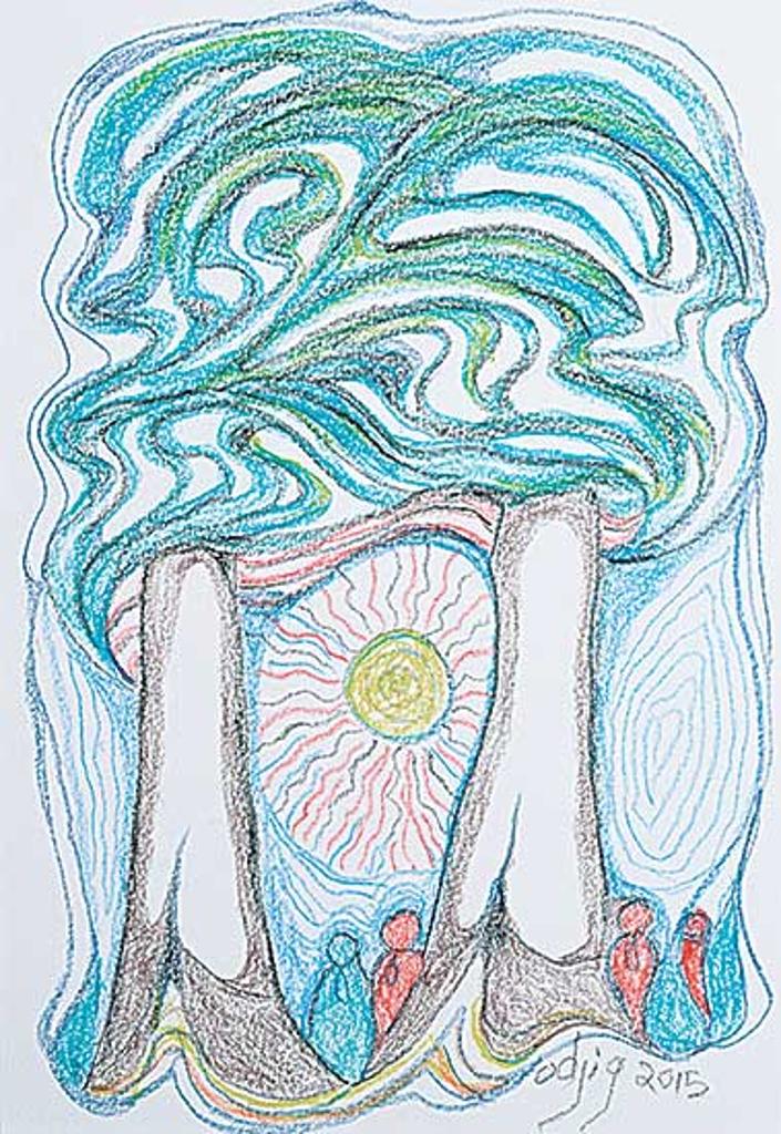 Daphne Odjig (1919-2016) - Colourful Memories #6 [Tree People]