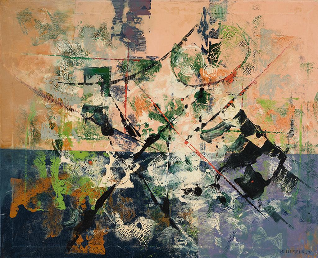 Léon Bellefleur (1910-2007) - Le jongleur aux rideaux mauves