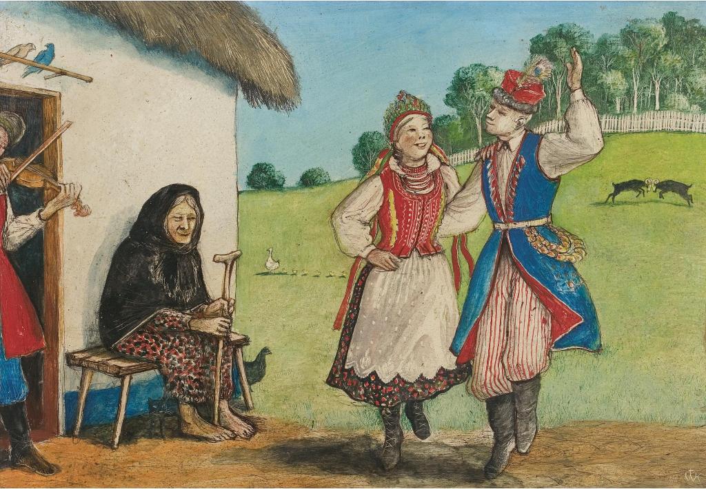William Kurelek (1927-1977) - The Polish Bride And Groom
