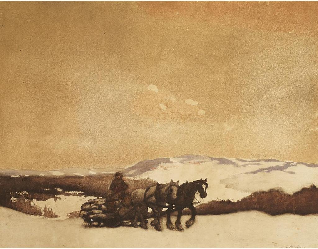 Frederick Simpson Coburn (1871-1960) - On The Logging Road, Winter