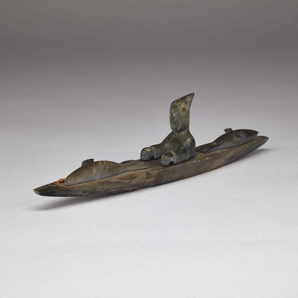 Peter Kigiuna (1939) - Hunter In Kayak