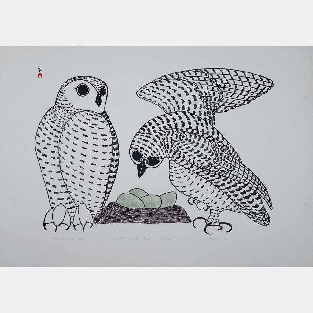 Kananginak Pootoogook (1935-2010) - Arctic Owls And Nest