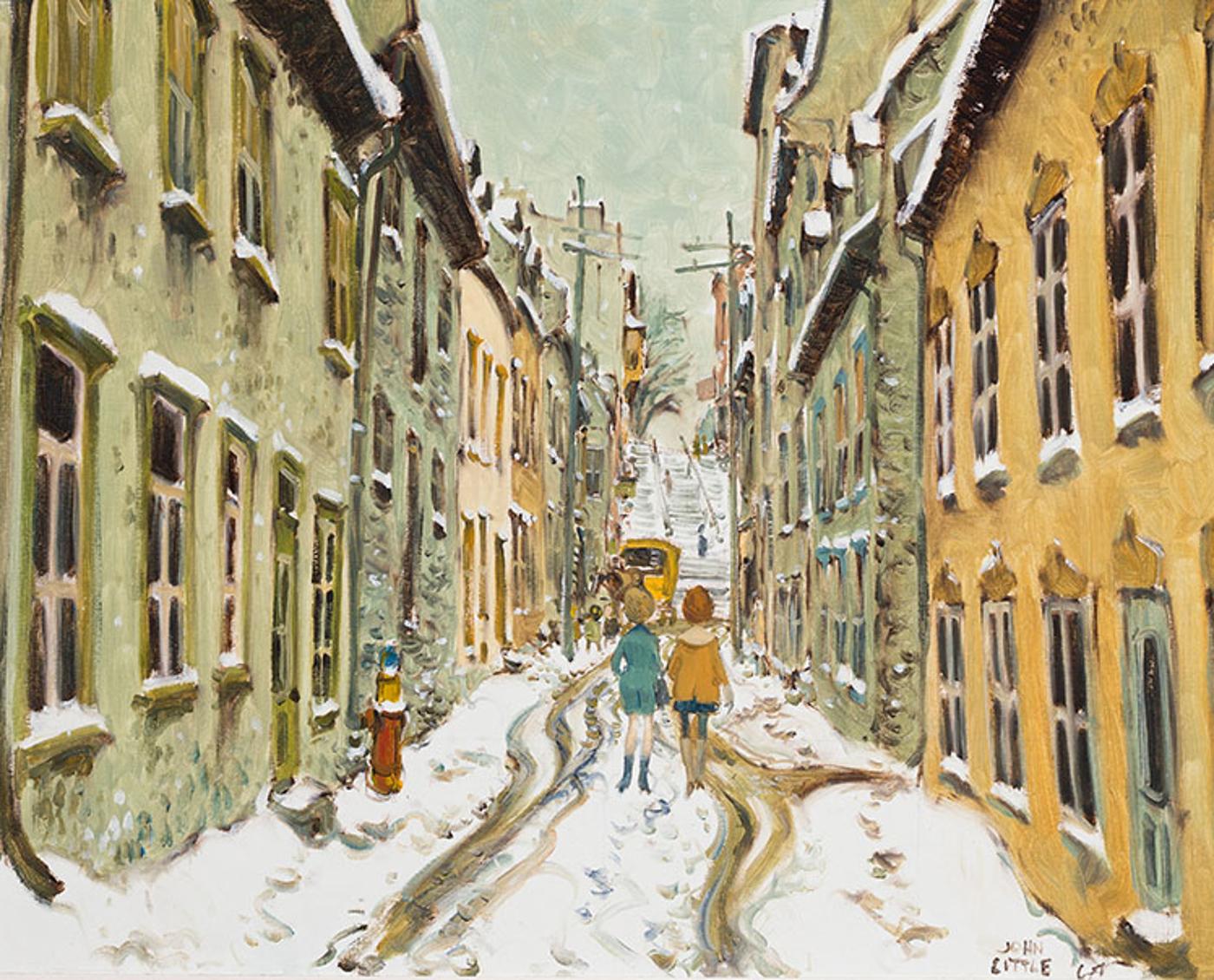 John Geoffrey Caruthers Little (1928-2024) - La petite rue Champlain, Québec