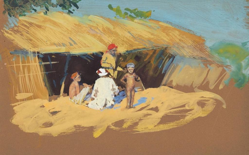 Narayan Shridhar Bendre (1910-1992) - Roadside Cottage