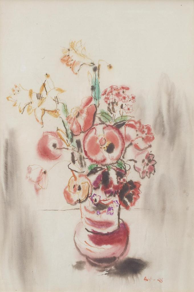 David Browne Milne (1882-1953) - Poppies and Lilies Iii