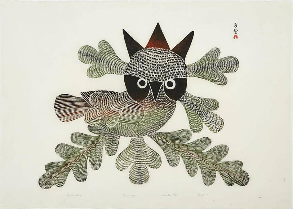 Kenojuak Ashevak (1927-2013) - Festive Owl