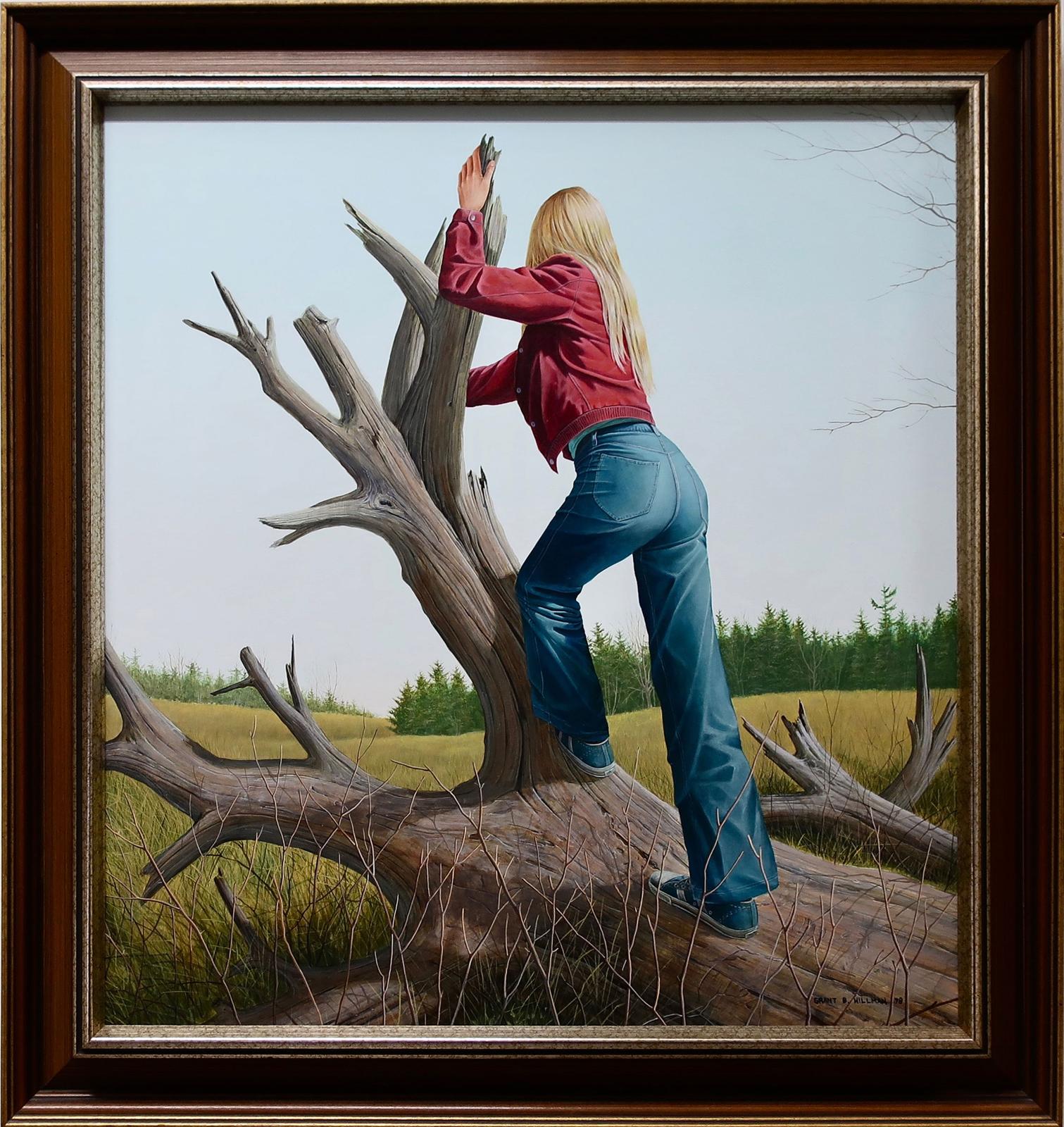 Grant Bourne Hillman (1935-2004) - Untitled (Young Girl On Fallen Tree)