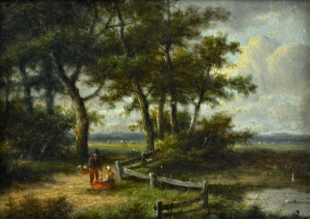 Jan Evert Ii Morel (1835-1905) - Figures on a Lane