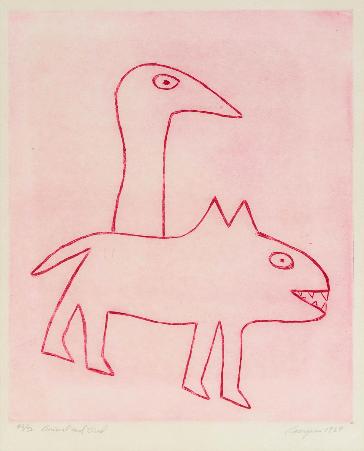 Anirnik Oshuitoq (1902-1983) - Animal And Bird, 1964