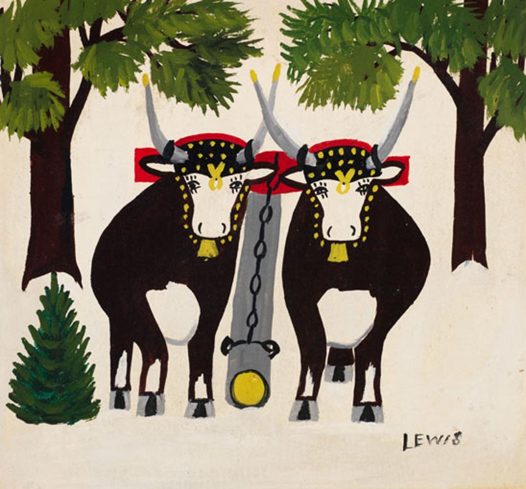 Maud Kathleen Lewis (1903-1970) - Two Oxen
