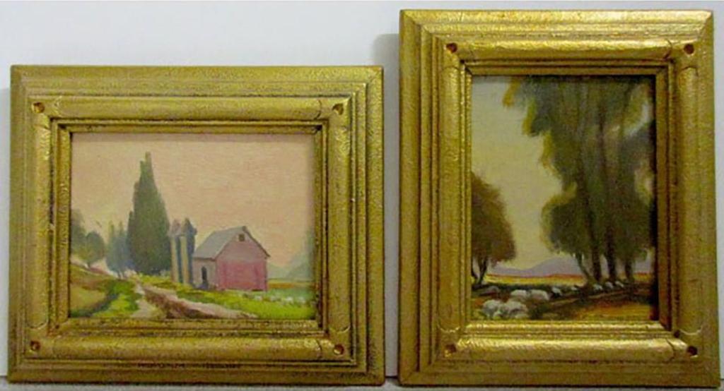 Andrew Ross Hughes (1904-1987) - The Red Barn & Summer Landscape