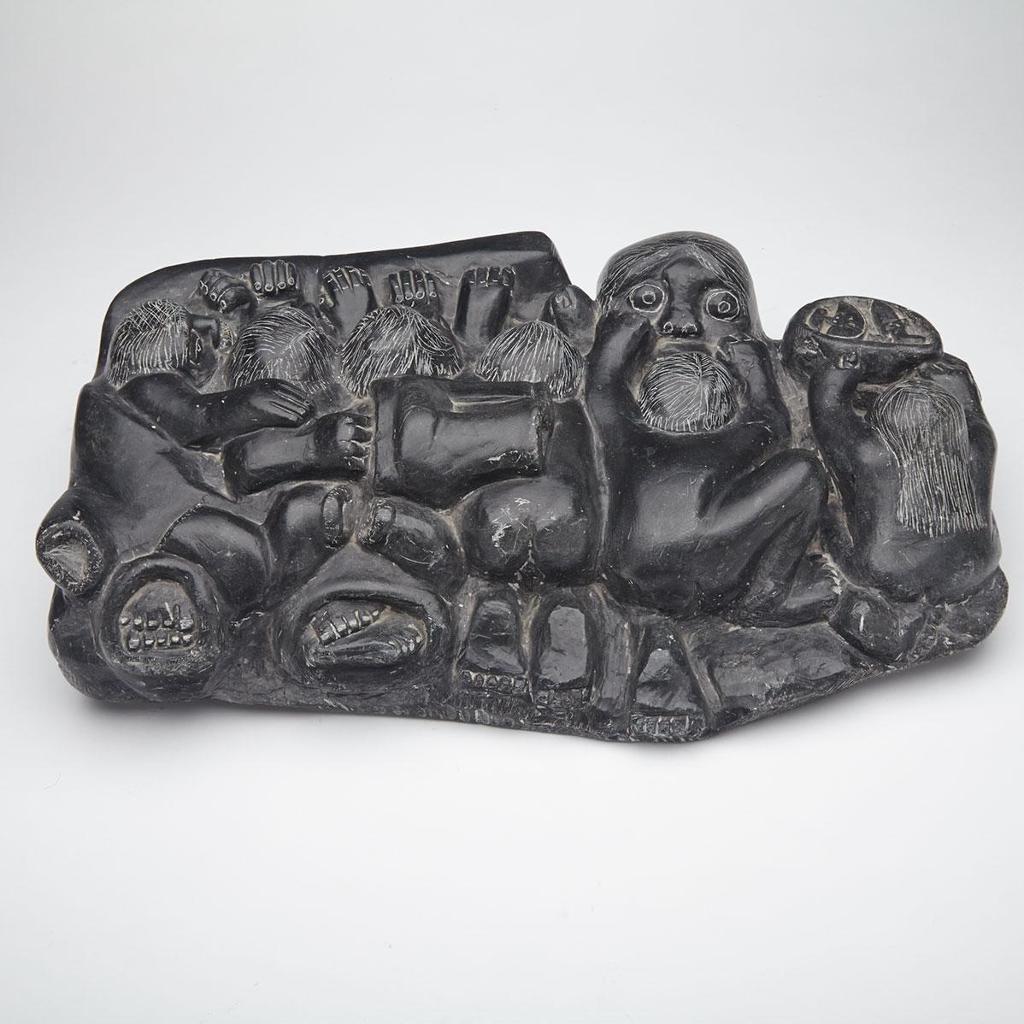 Davidialuk Alasua Amittu (1910-1976) - Figures On A Sleeping Platform