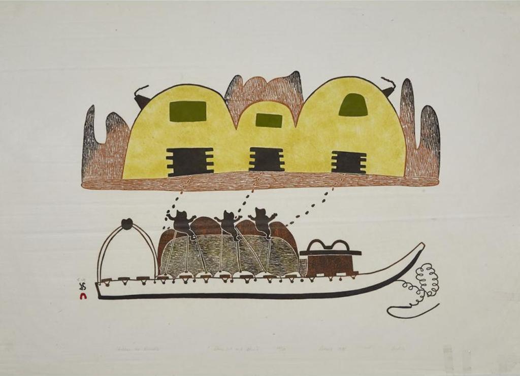 Pudlo Pudlat (1916-1992) - Children On Komatik