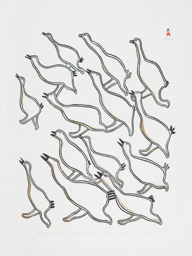 Pitseolak Ashoona (1904-1983) - Frightened Goslings