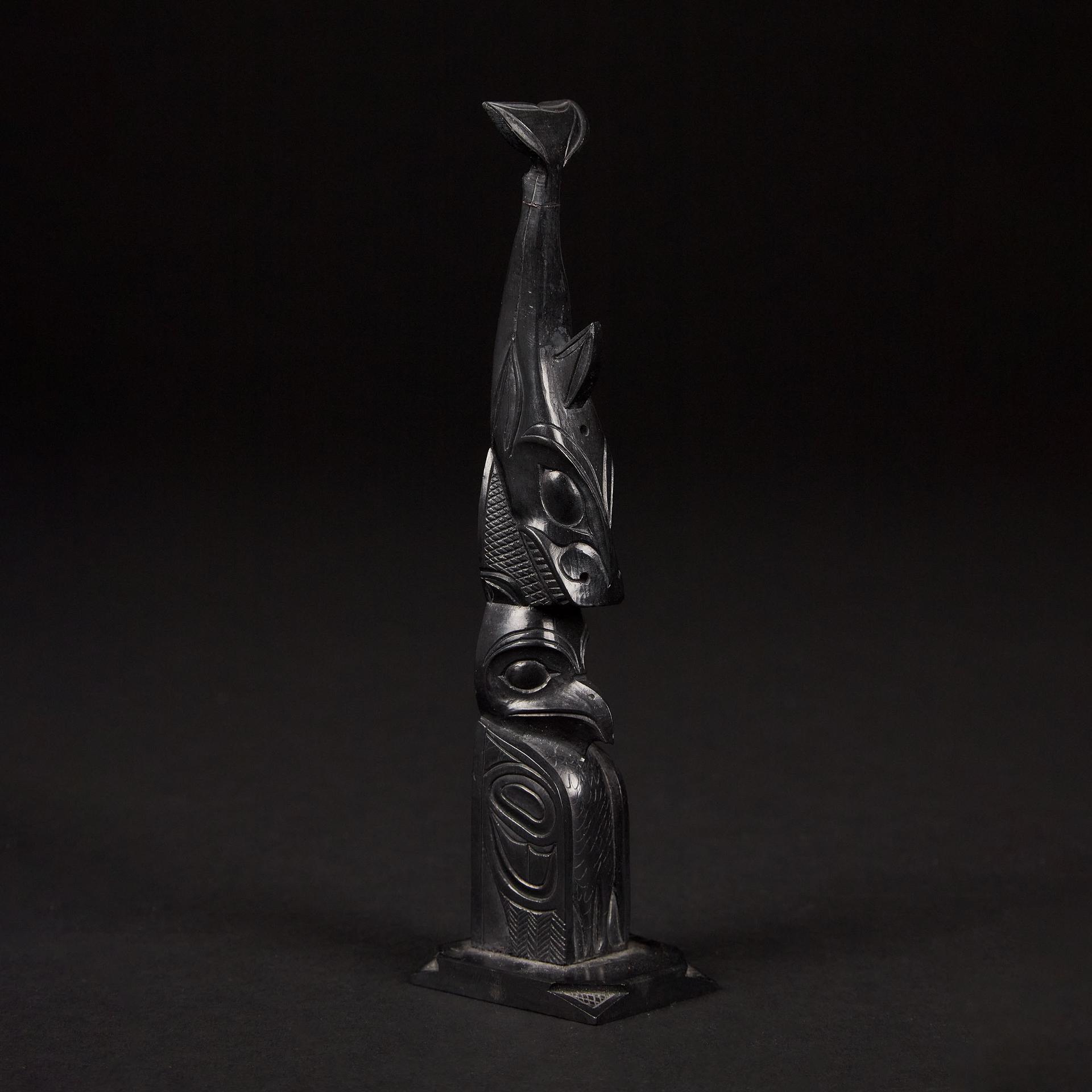 Rufus Moody (1923-1998) - Model Totem Pole With Eagle And Orva