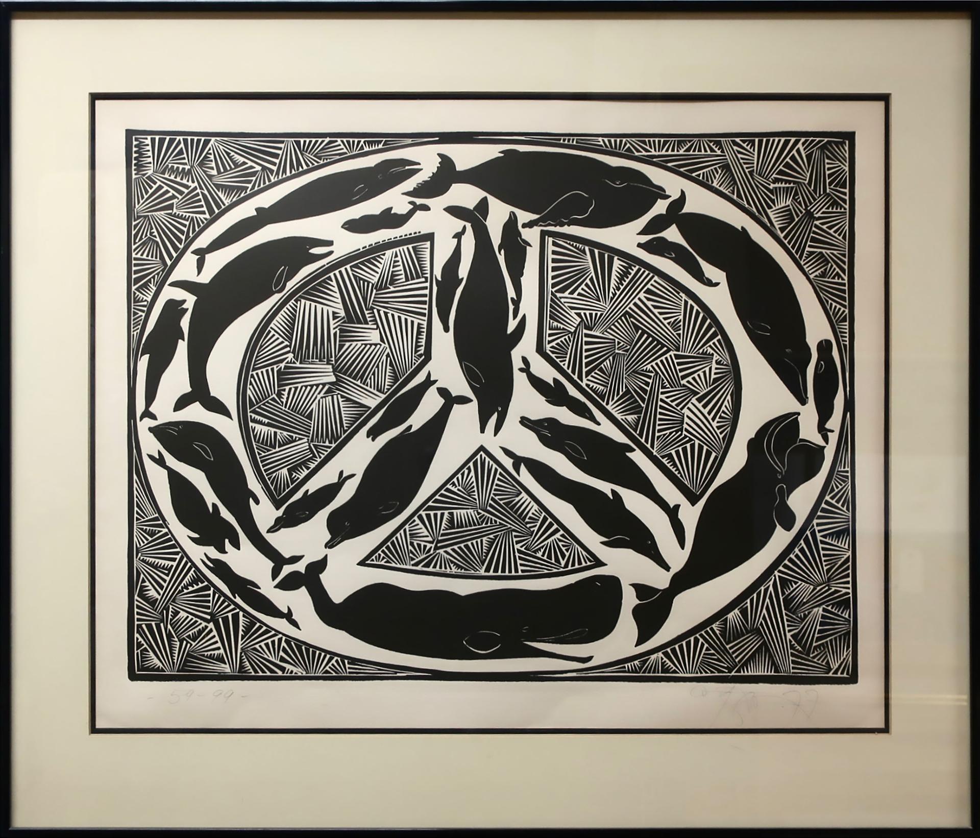 Harold Barling Town (1924-1990) - Whale Peace Scrimshaw