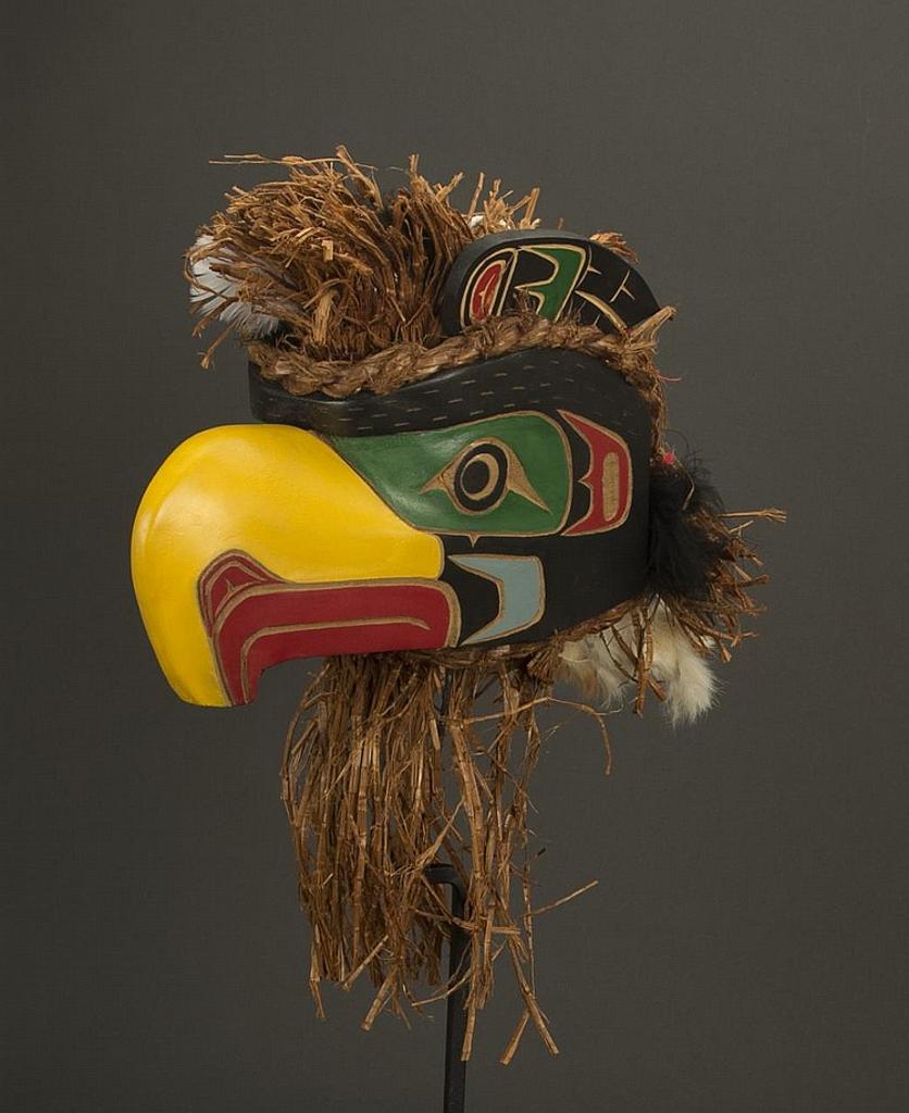 Len Joseph - a carved and polychromed Hawk mask