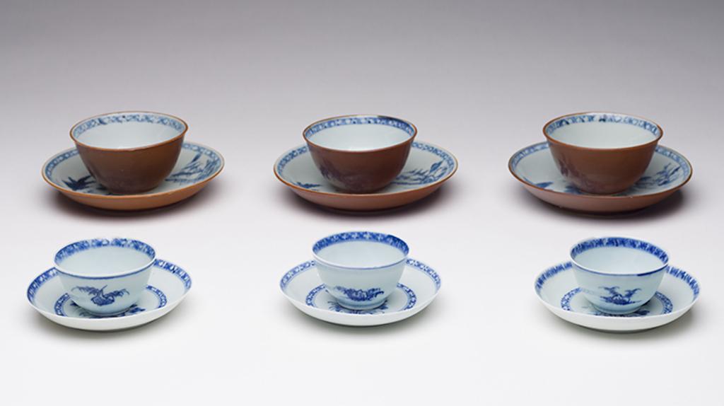 Chinese Art - Six Pairs of Chinese Export Nanking Cargo Cups and Saucers, c. 1750