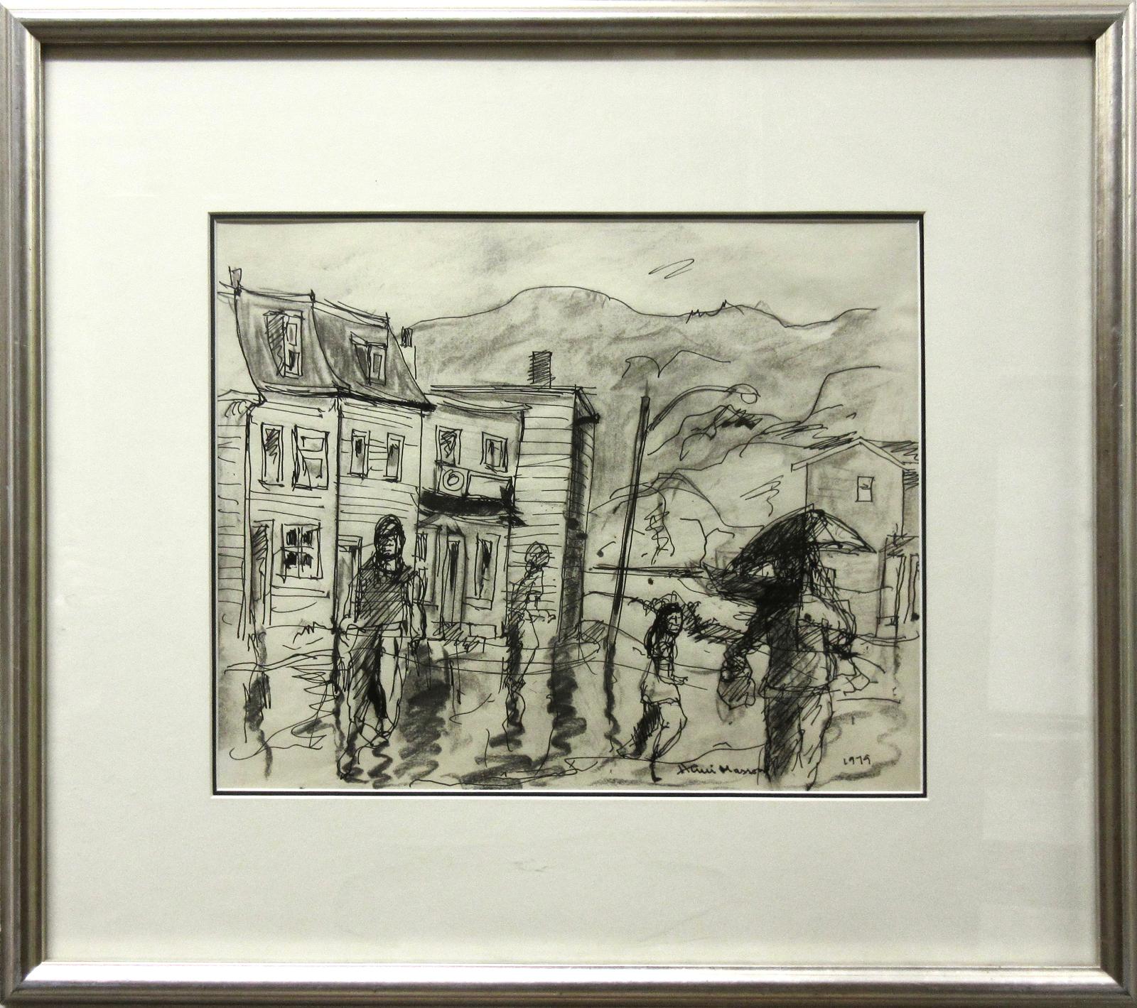 Henri Leopold Masson (1907-1996) - Untitled (Rainy Village Day)
