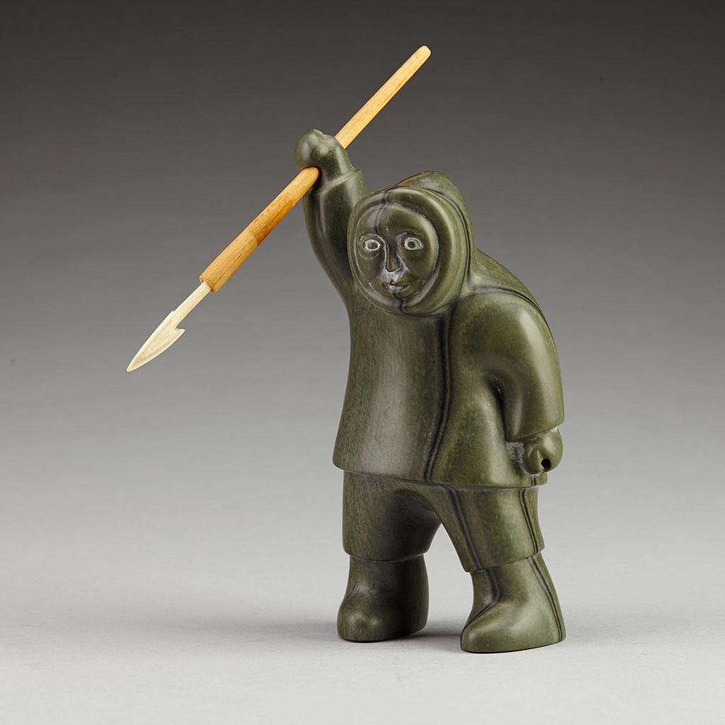Allie Appaqaq (1915-1986) - Hunter Hurling A Harpoon