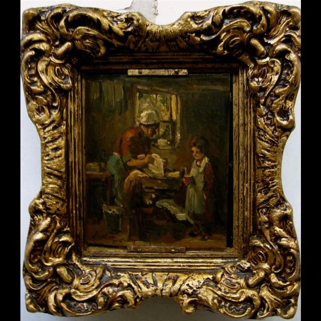D. Weiland - Mother & Child In Cottage Interior