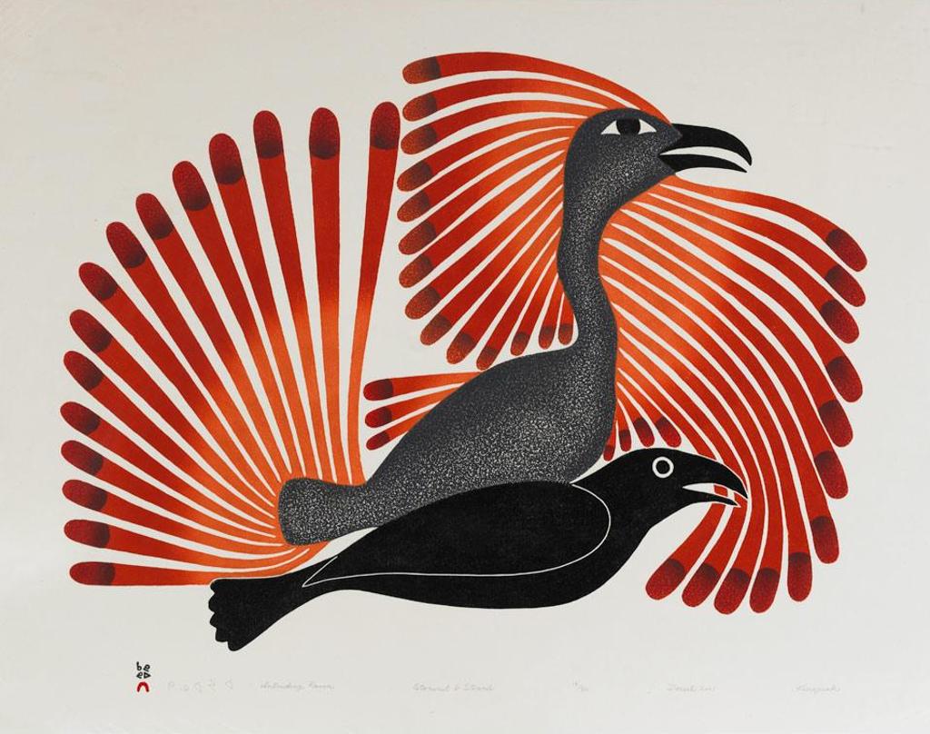 Kenojuak Ashevak (1927-2013) - Intruding Raven