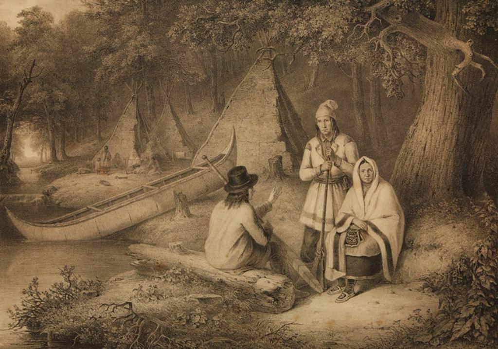 Cornelius David Krieghoff (1815-1872) - Indian Wigwam in Lower Canada