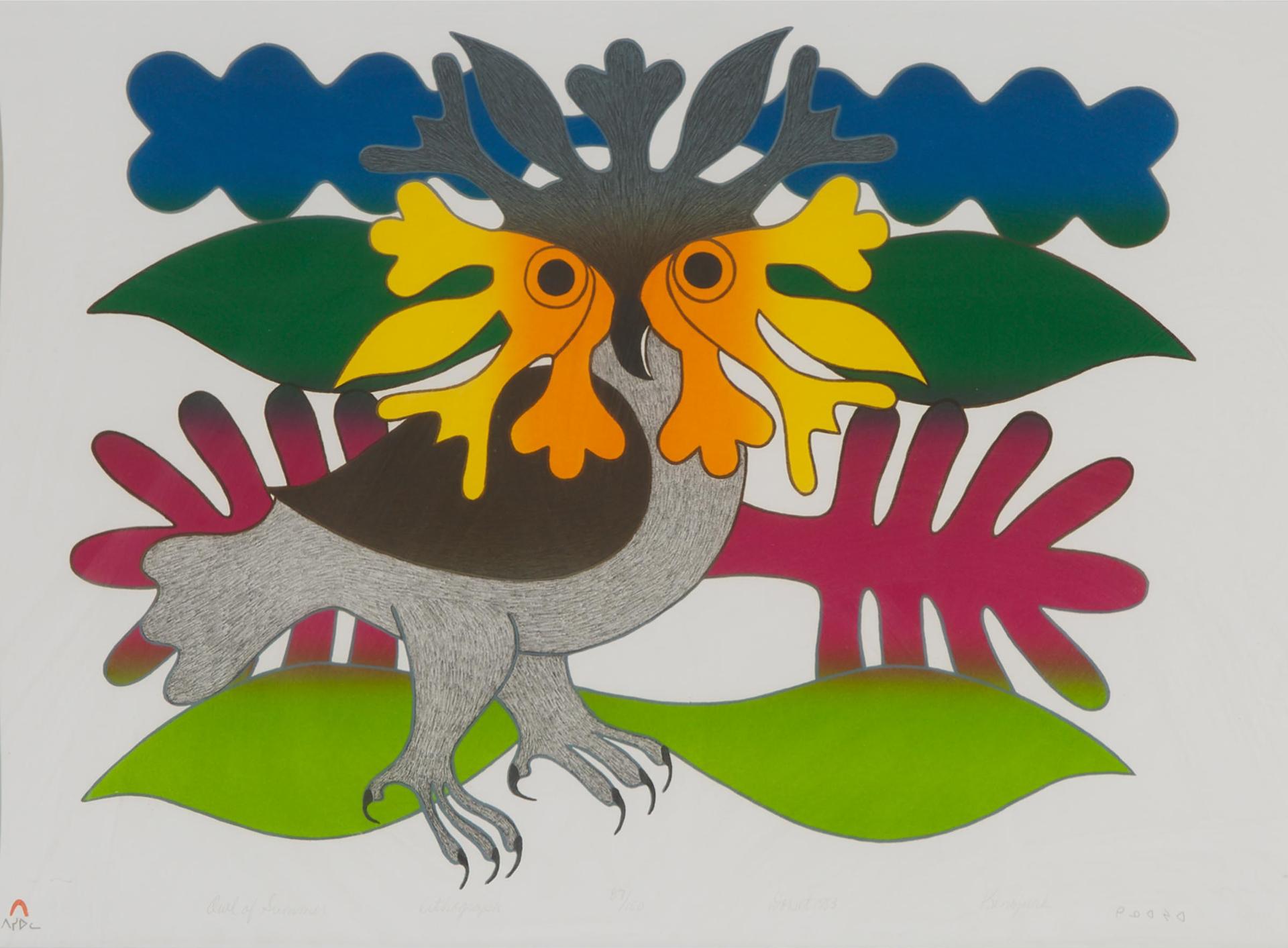Kenojuak Ashevak (1927-2013) - Owl Of Summer
