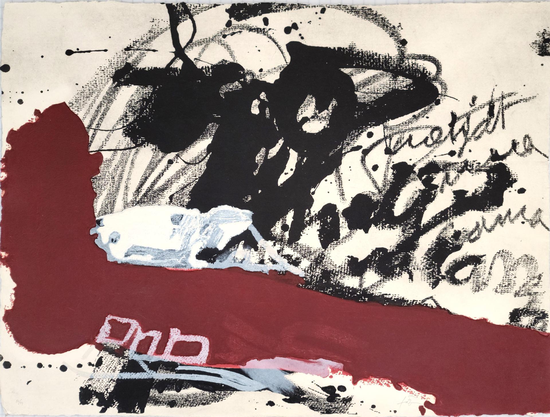 Antoni Tàpies (1923-2012) - Roig I Negre 5, 1985