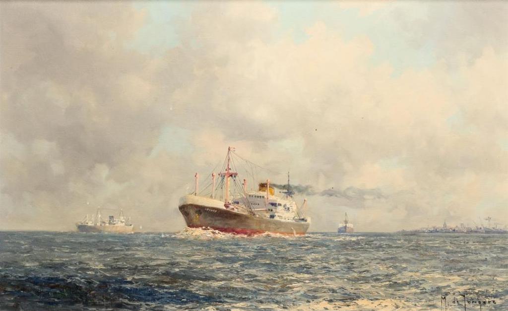 Marinus Johannes Drulman (1912-1977) - On the Westerschelde with View on Flushing
