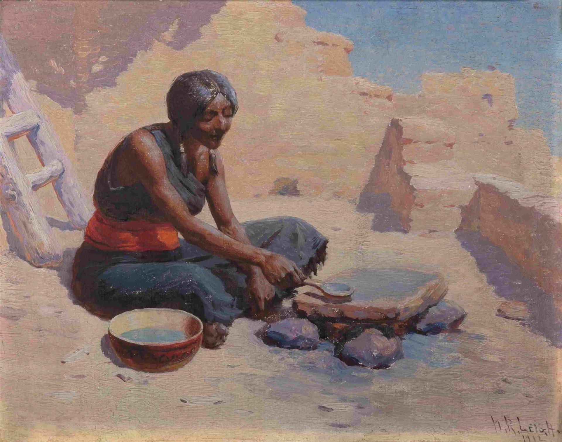 William Robinson Leigh (1866-1955) - Untitled (Campfires)
