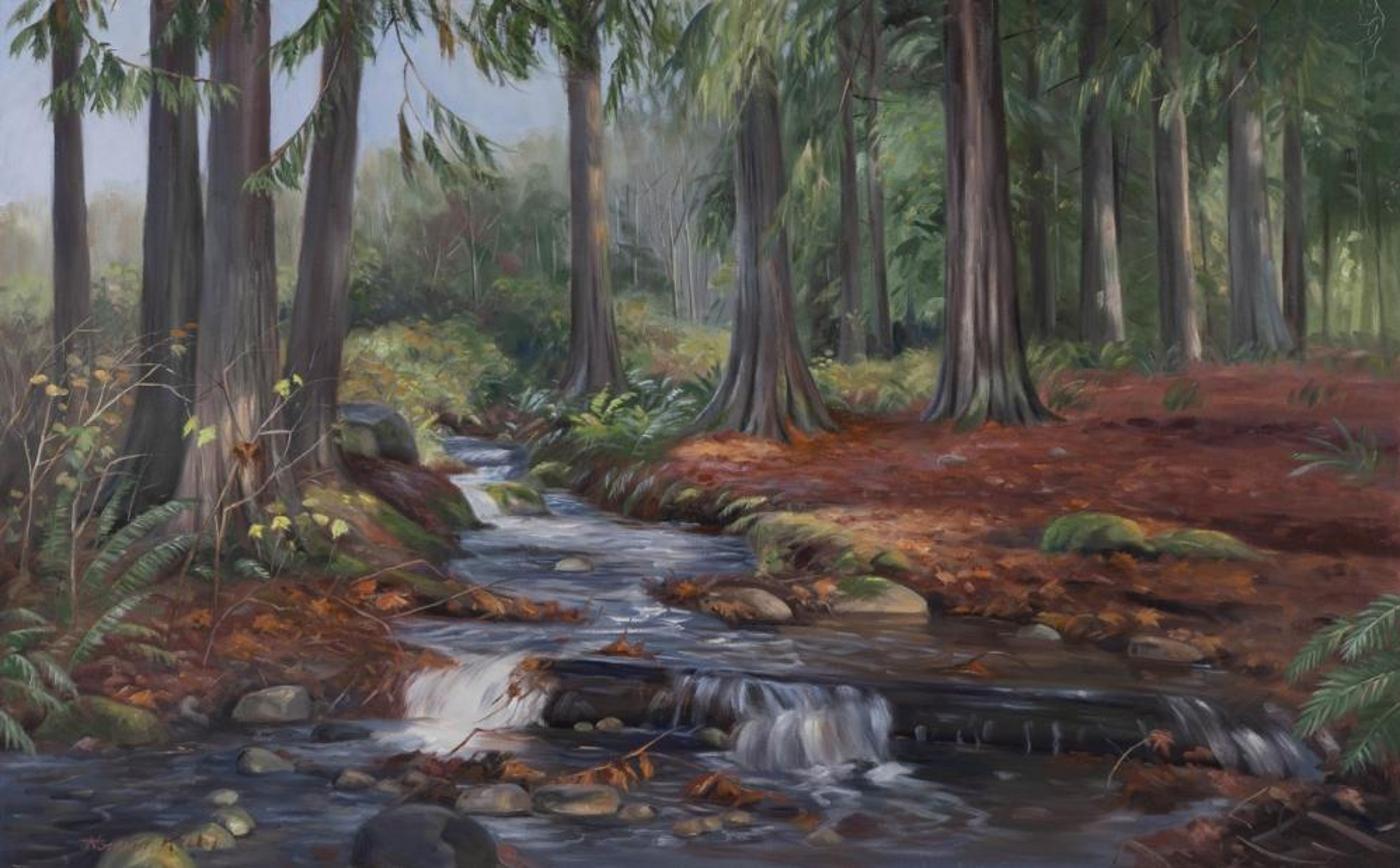 Norman Kelly (1939) - Creek through a Forest