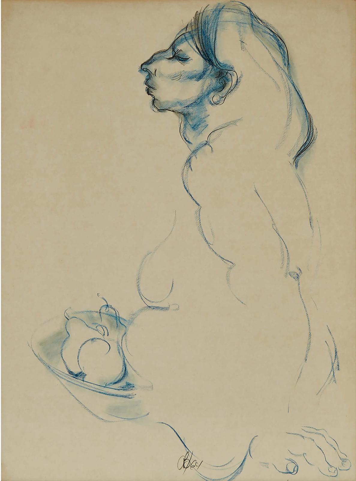 Aba Bayefsky (1923-2001) - Seated Nude With Bowl Of Fruit