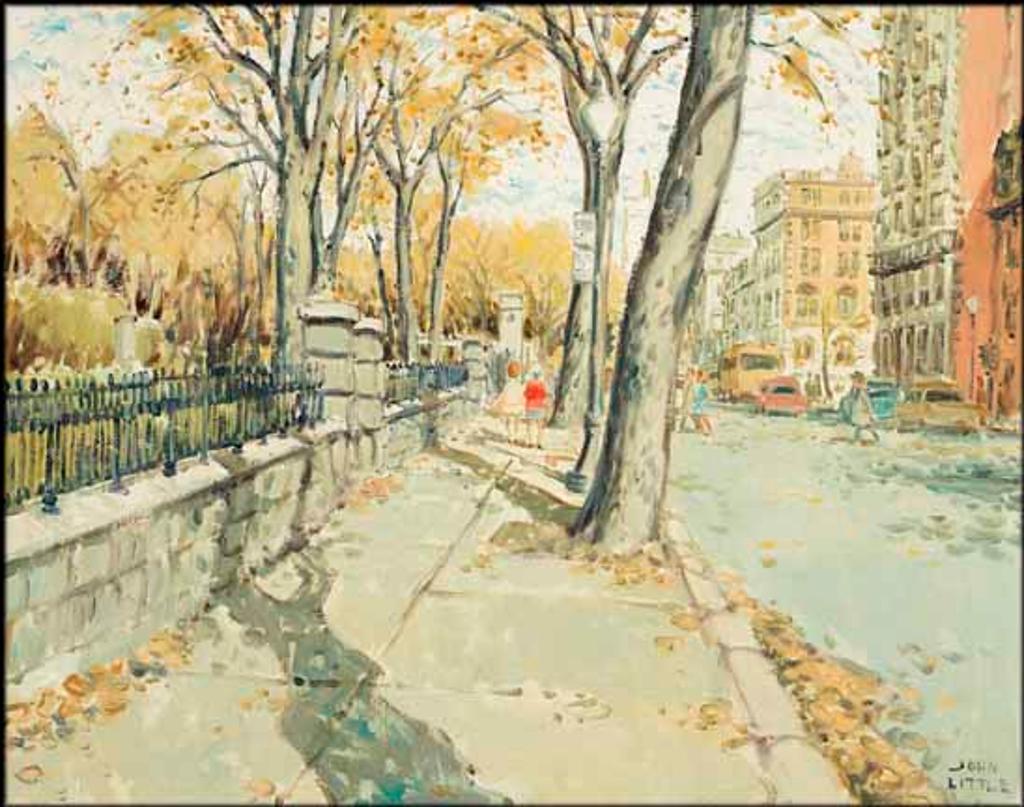 John Geoffrey Caruthers Little (1928-2024) - Sherbrooke St. Looking East to Roddick Gates, McGill