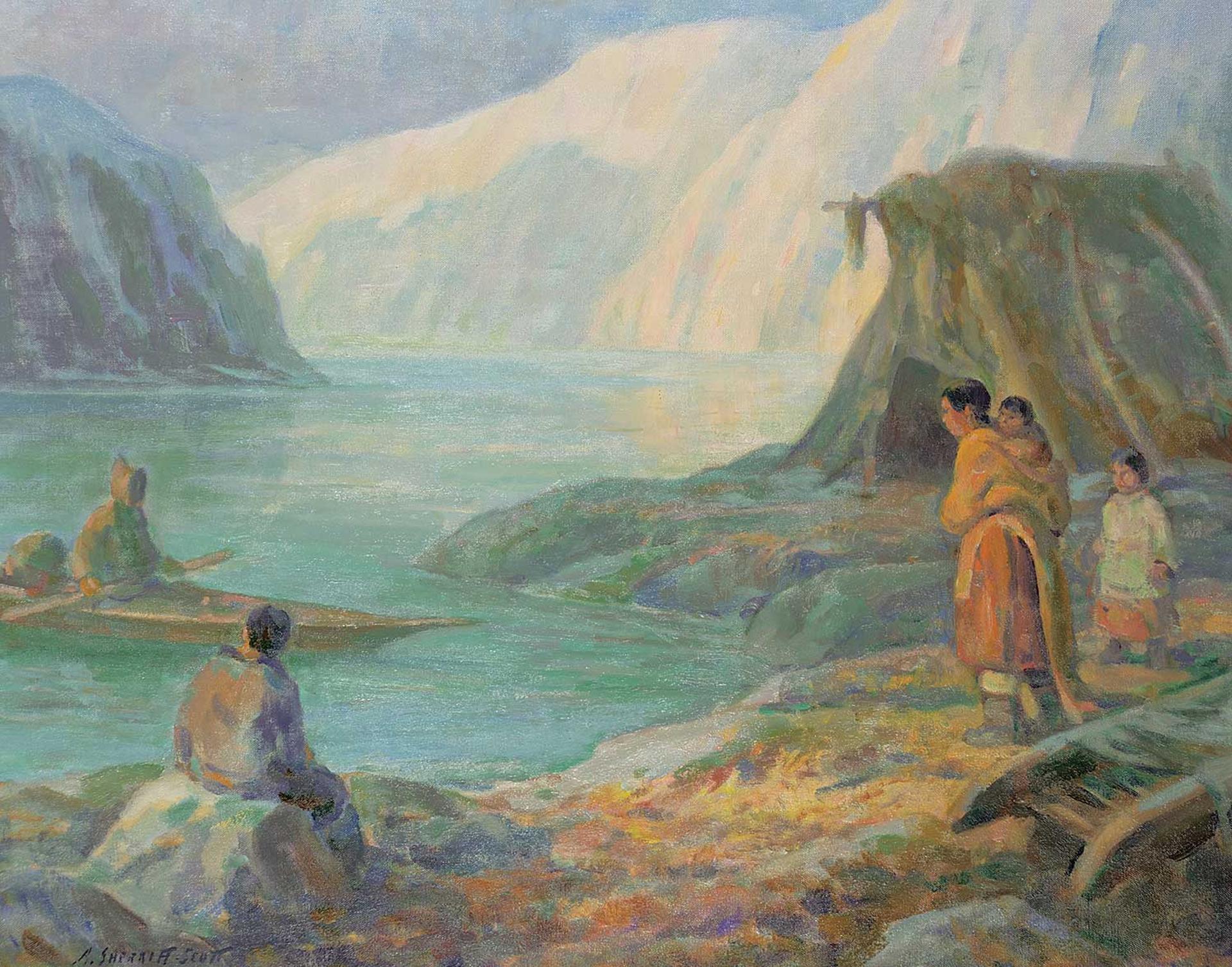 Adam Sherriff Scott (1887-1980) - Untitled - Meeting at the Shore
