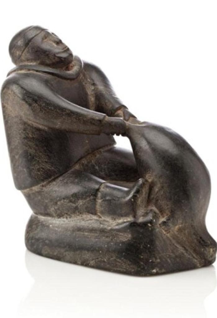 Tuukak Kiatainaq (1935) - Hunter Pulling a Seal