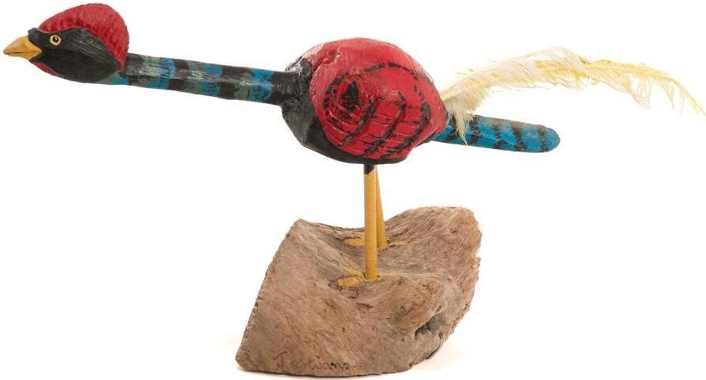 Ted Evans (1939-2016) - Bird on log