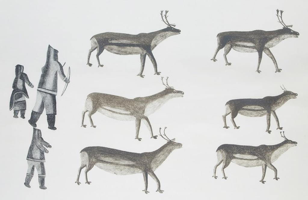 Jamasie Teevee (1910-1985) - Family Hunting Caribou
