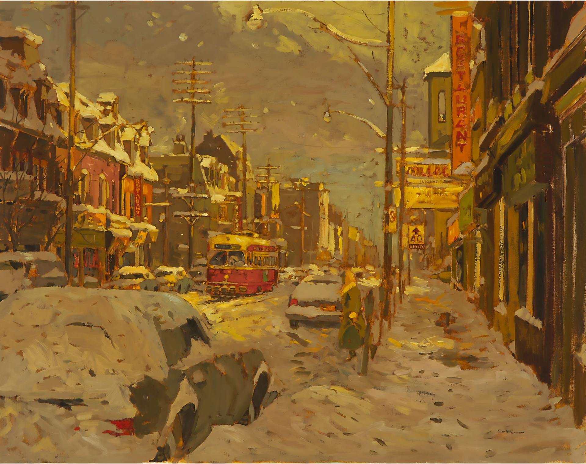 Arto Yuzbasiyan (1948) - After The Snow, Queen St East, 1981